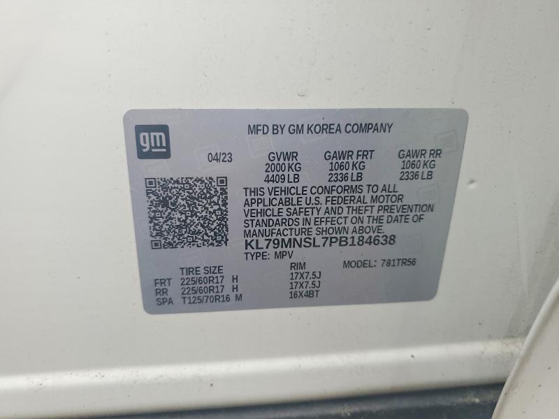 Продаж на аукціоні авто 2023 Chevrolet Trailblazer, vin: KL79MNSL7PB184638, номер лоту: 61149436