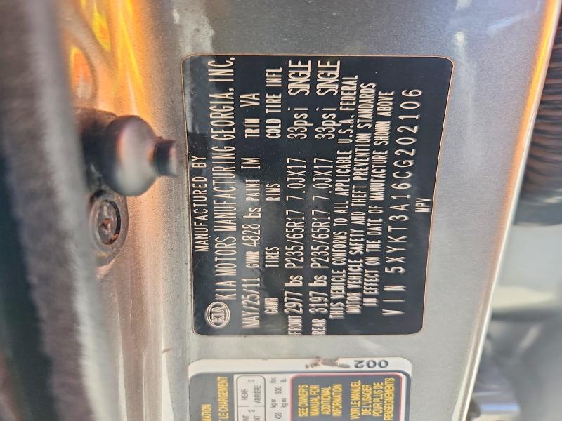 Продаж на аукціоні авто 2012 Kia Sorento, vin: 5XYKT3A16CG202106, номер лоту: 59314866