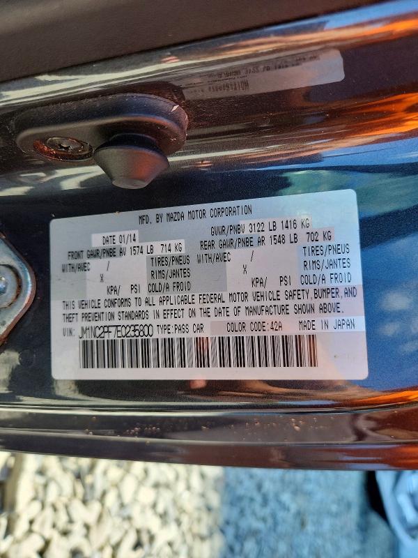 Aukcja sprzedaży 2014 Mazda Mx-5 Miata, vin: JM1NC2PF7E0235800, numer aukcji: 62295496