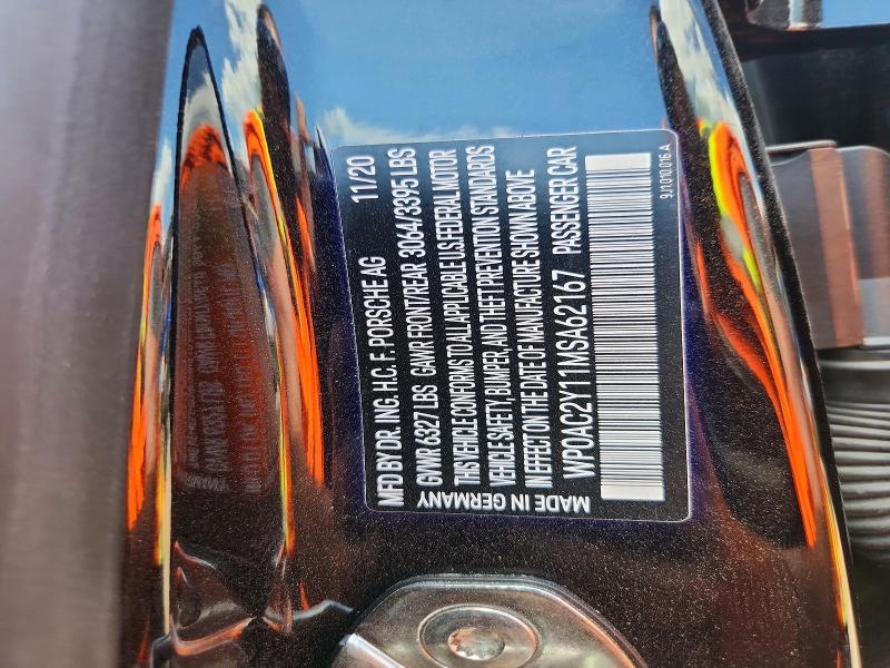 Aukcja sprzedaży 2021 Porsche Taycan, vin: WP0AC2Y11MSA62167, numer aukcji: 57429306