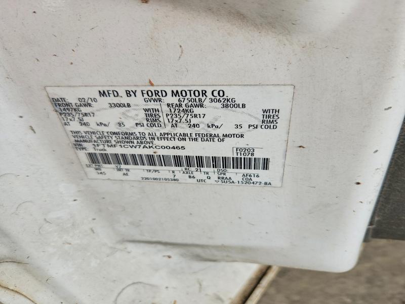 Aukcja sprzedaży 2010 Ford F150, vin: 1FTMF1CW7AKC00465, numer aukcji: 62998046