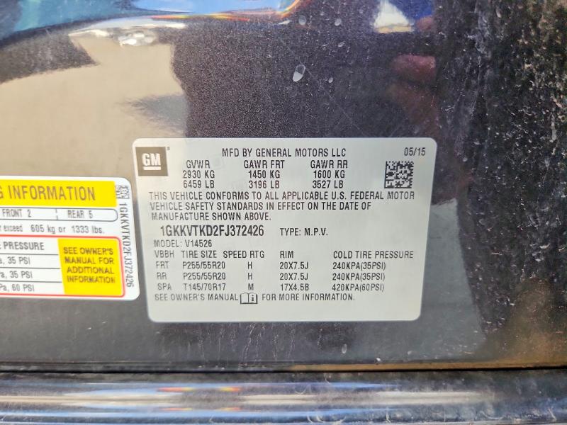 Aukcja sprzedaży 2015 Gmc Acadia, vin: 1GKKVTKD2FJ372426, numer aukcji: 60694476