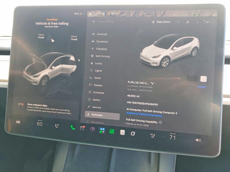 2023 Tesla Model Y მანქანა იყიდება აუქციონზე, vin: 7SAYGDEE4PA080151, აუქციონის ნომერი: 61387926