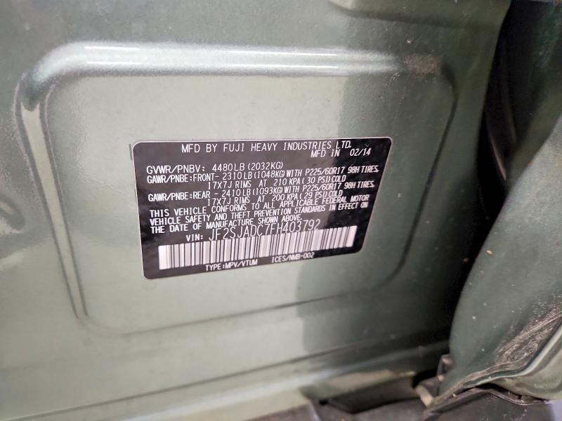 Aukcja sprzedaży 2015 Subaru Forester, vin: JF2SJADC7FH403792, numer aukcji: 59769216