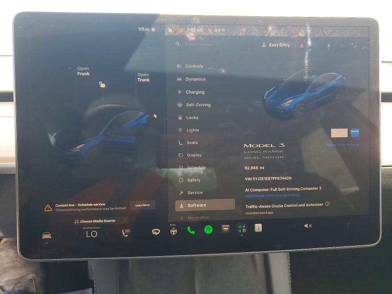 Продаж на аукціоні авто 2023 Tesla Model 3, vin: 5YJ3E1EB7PF674429, номер лоту: 74515565