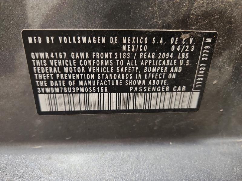 Aukcja sprzedaży 2023 Volkswagen Jetta, vin: 3VWBM7BU3PM035156, numer aukcji: 62841766