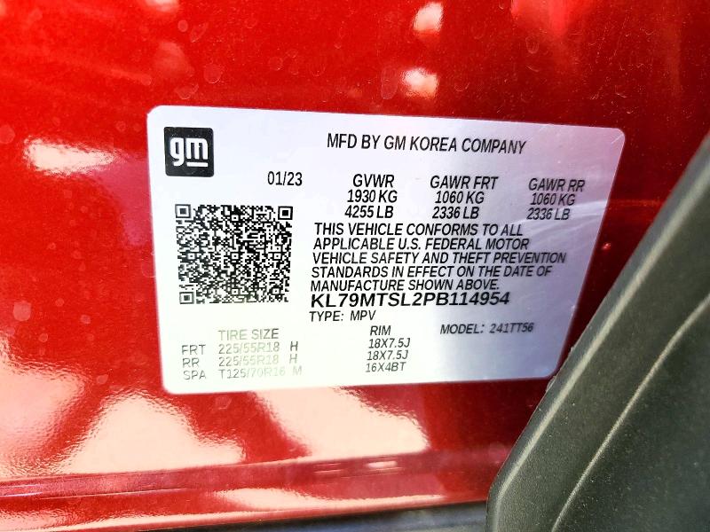 61636036 :رقم المزاد ، KL79MTSL2PB114954 vin ، 2023 Chevrolet Trailblazer مزاد بيع