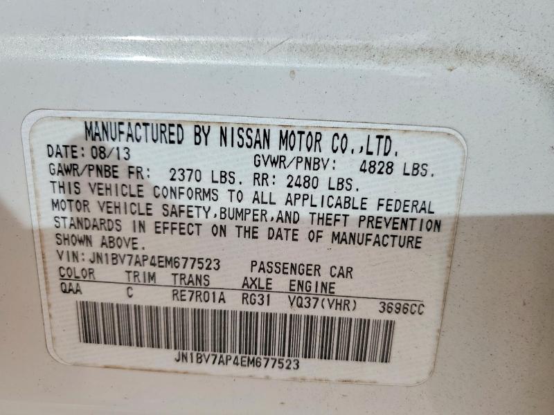2014 Infiniti Q50 მანქანა იყიდება აუქციონზე, vin: JN1BV7AP4EM677523, აუქციონის ნომერი: 61917756