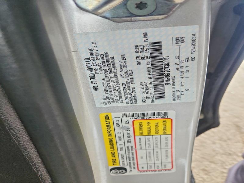 61763526 :رقم المزاد ، 3FA6P0G72GR380001 vin ، 2016 Ford Fusion مزاد بيع