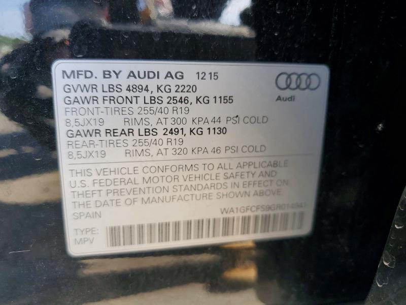 Aukcja sprzedaży 2016 Audi Q3, vin: WA1GFCFS9GR014941, numer aukcji: 62298256