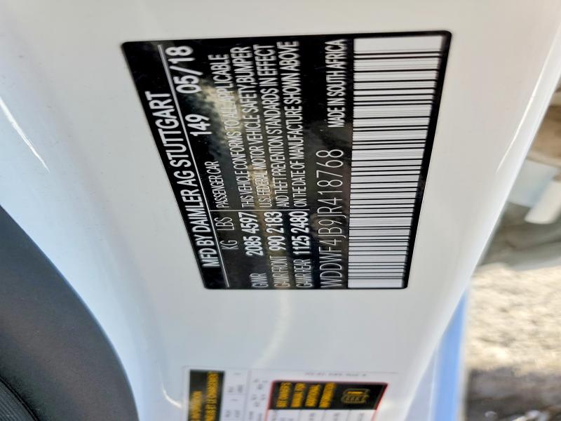 Aukcja sprzedaży 2018 Mercedes-benz C, vin: WDDWF4JB9JR418768, numer aukcji: 62254226