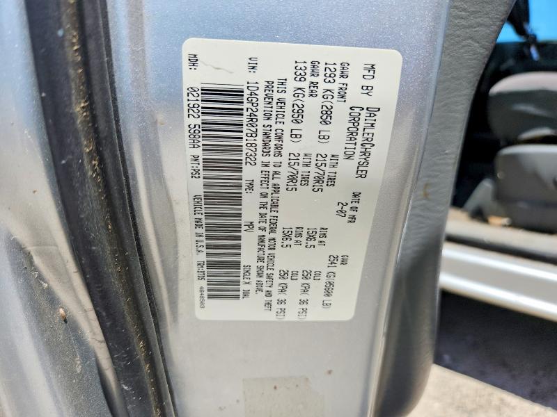 60753806 :رقم المزاد ، 1D4GP24R07B187322 vin ، 2007 Dodge Grand Caravan مزاد بيع