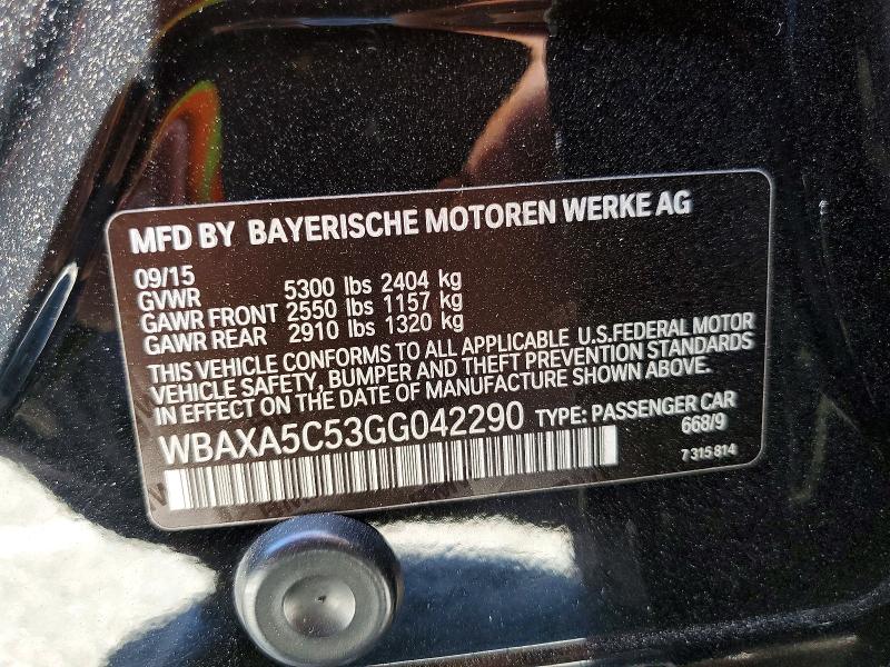 2016 Bmw 535 მანქანა იყიდება აუქციონზე, vin: WBAXA5C53GG042290, აუქციონის ნომერი: 60070596