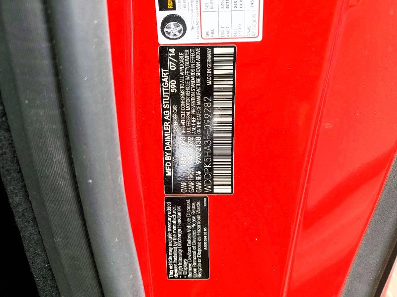 2015 Mercedes-benz Slk მანქანა იყიდება აუქციონზე, vin: WDDPK5HA3FF099282, აუქციონის ნომერი: 85984735