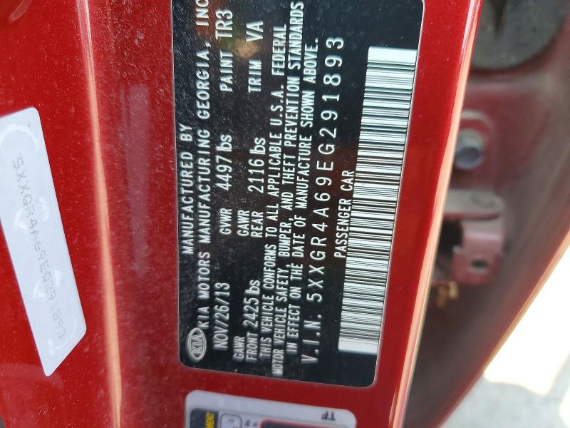 62615956 :رقم المزاد ، 5XXGR4A69EG291893 vin ، 2014 Kia Optima مزاد بيع