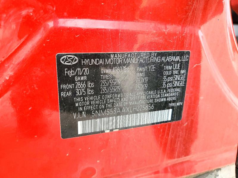 Aukcja sprzedaży 2020 Hyundai Santa Fe, vin: 5NMS53AAXLH225856, numer aukcji: 62162906