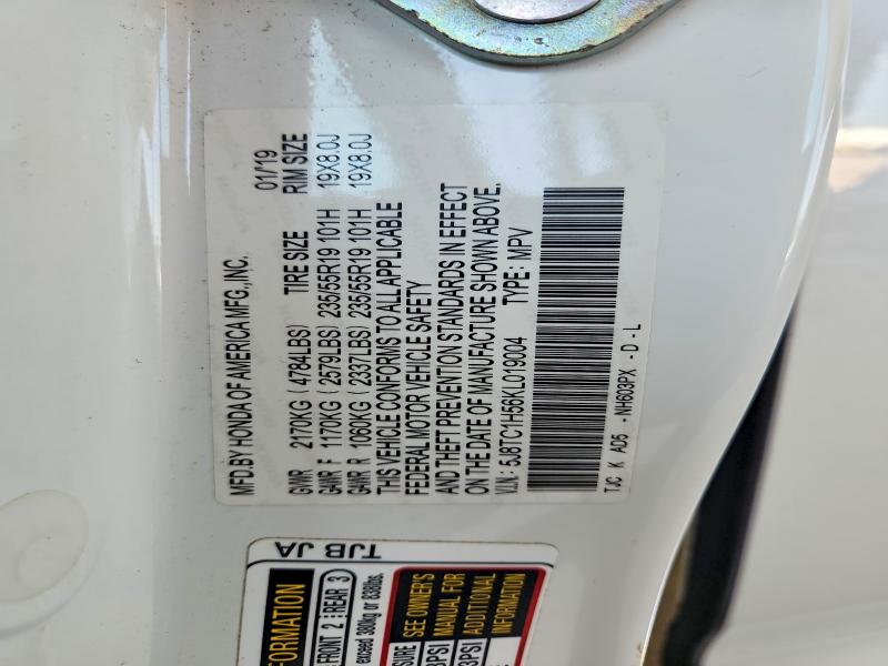 60876326 :رقم المزاد ، 5J8TC1H56KL019004 vin ، 2019 Acura Rdx مزاد بيع