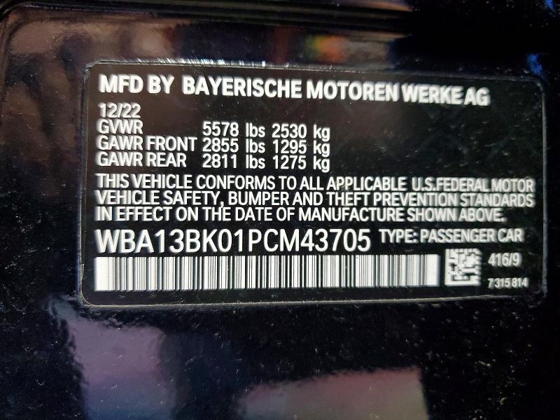 Aukcja sprzedaży 2023 Bmw M550xi, vin: WBA13BK01PCM43705, numer aukcji: 63038756