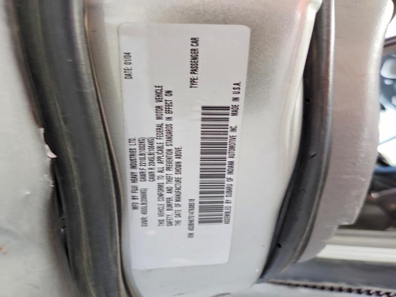 61984266 :رقم المزاد ، 4S3BH675147638518 vin ، 2004 Subaru Legacy مزاد بيع