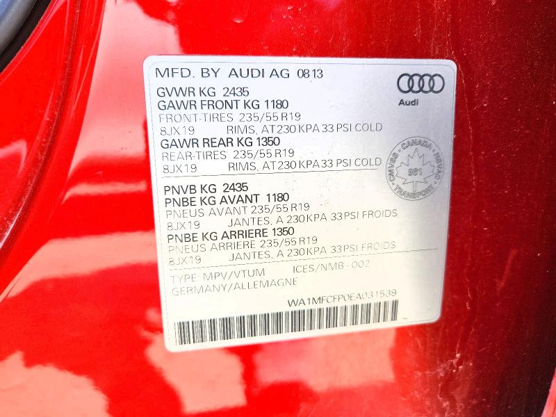 Продажа на аукционе авто 2014 Audi Q5, vin: WA1MFCFP0EA031539, номер лота: 60060776