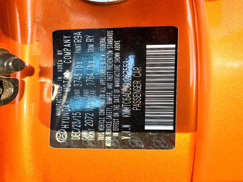 Продаж на аукціоні авто 2016 Hyundai Veloster, vin: KMHTC6AD5GU287553, номер лоту: 60194556