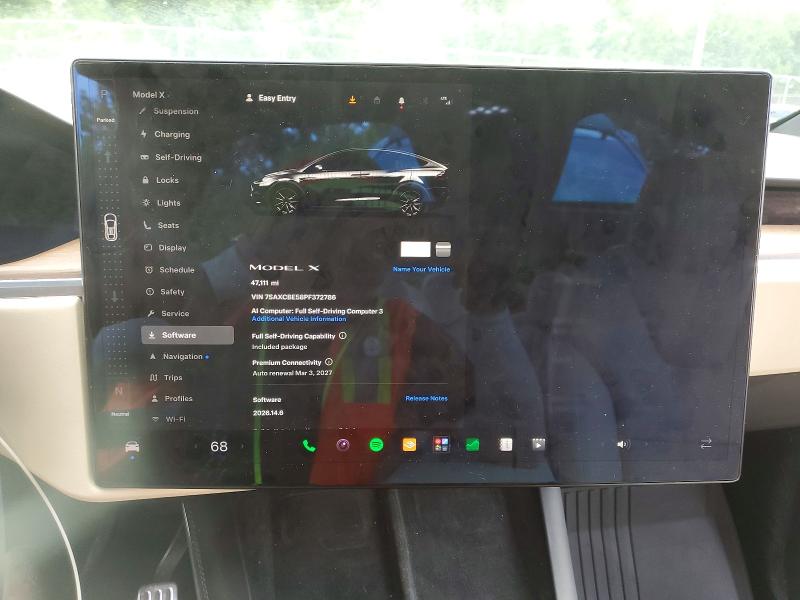 2023 Tesla Model X მანქანა იყიდება აუქციონზე, vin: 7SAXCBE58PF372786, აუქციონის ნომერი: 60089356