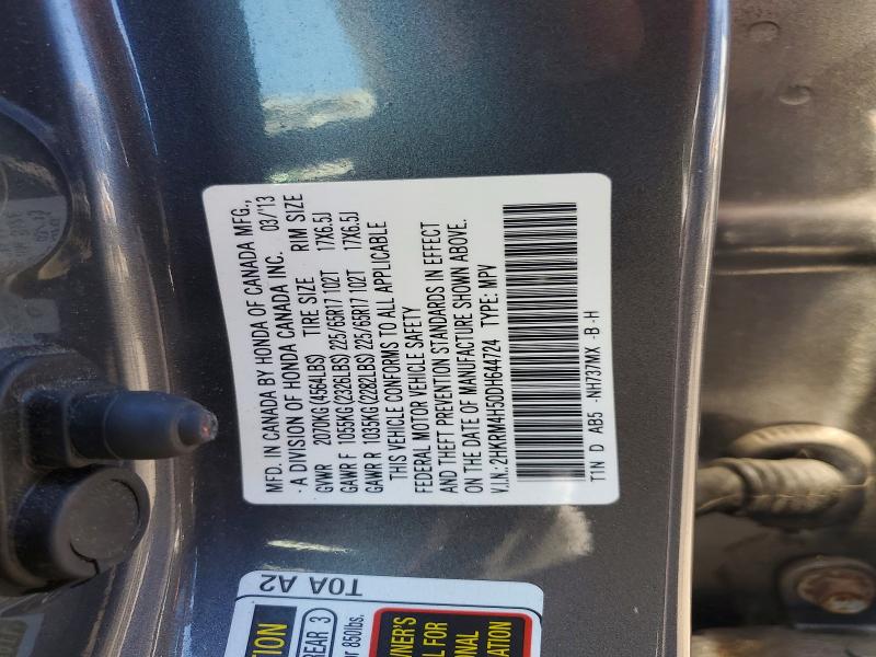 Продаж на аукціоні авто 2013 Honda Cr-v, vin: 2HKRM4H50DH644724, номер лоту: 59401736
