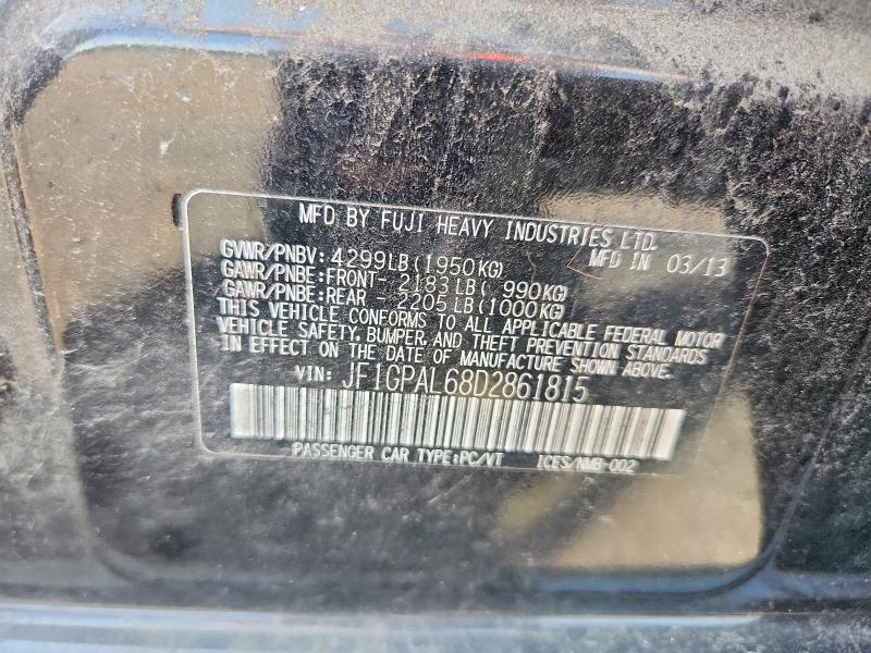 Продаж на аукціоні авто 2013 Subaru Impreza, vin: JF1GPAL68D2861815, номер лоту: 61595586