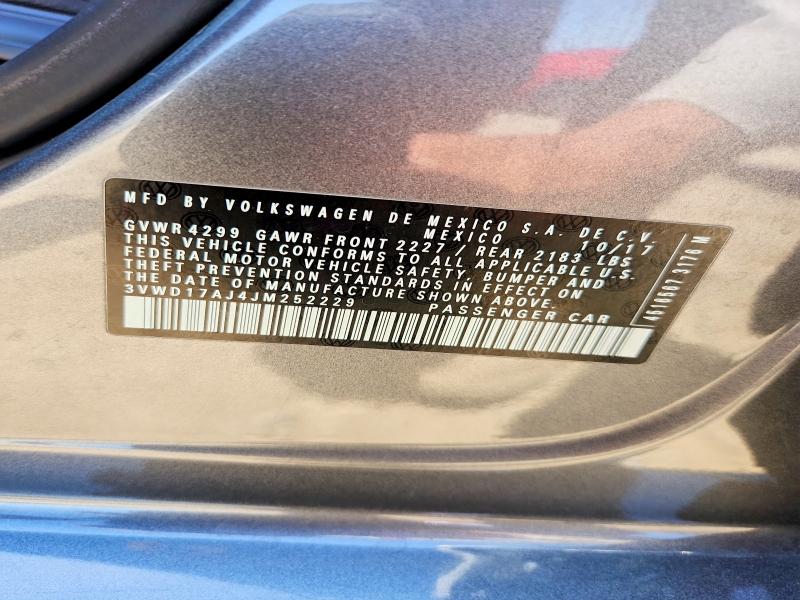 Aukcja sprzedaży 2018 Volkswagen Jetta, vin: 3VWD17AJ4JM252229, numer aukcji: 60064836