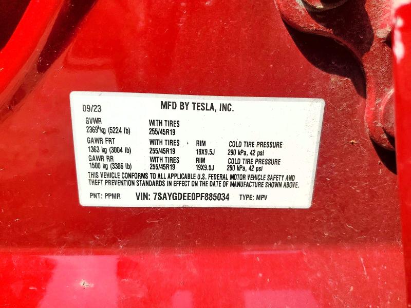 Продаж на аукціоні авто 2023 Tesla Model Y, vin: 7SAYGDEE0PF885034, номер лоту: 70098436