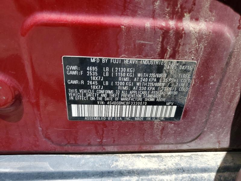 Aukcja sprzedaży 2015 Subaru Outback, vin: 4S4BSBNC8F3330070, numer aukcji: 61087896