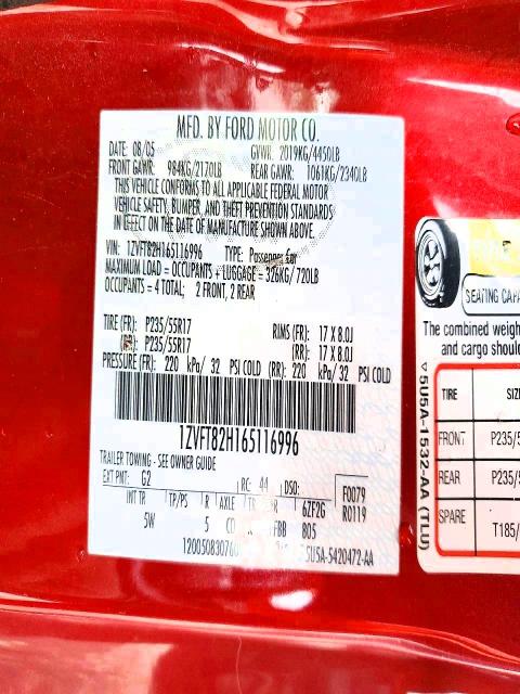 Продаж на аукціоні авто 2006 Ford Mustang, vin: 1ZVFT82H165116996, номер лоту: 85625575