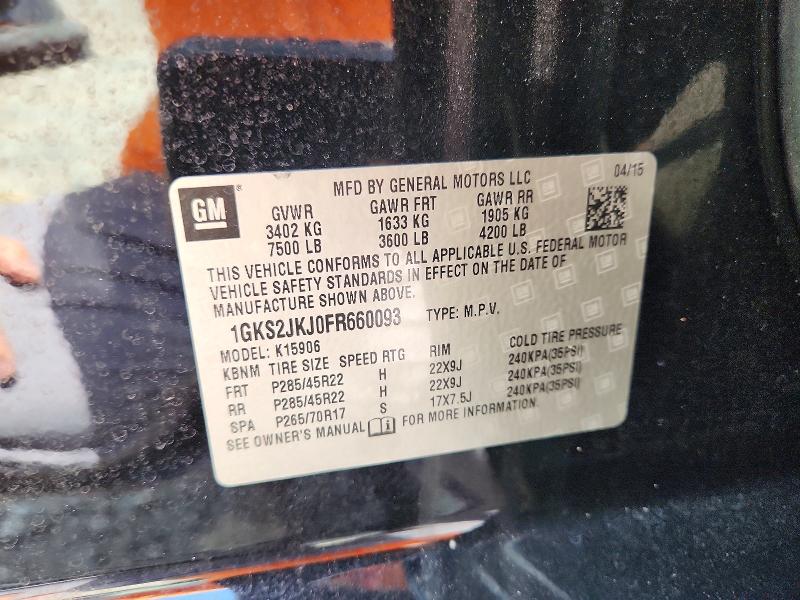 Продаж на аукціоні авто 2015 Gmc Yukon Xl, vin: 1GKS2JKJ0FR660093, номер лоту: 59403446