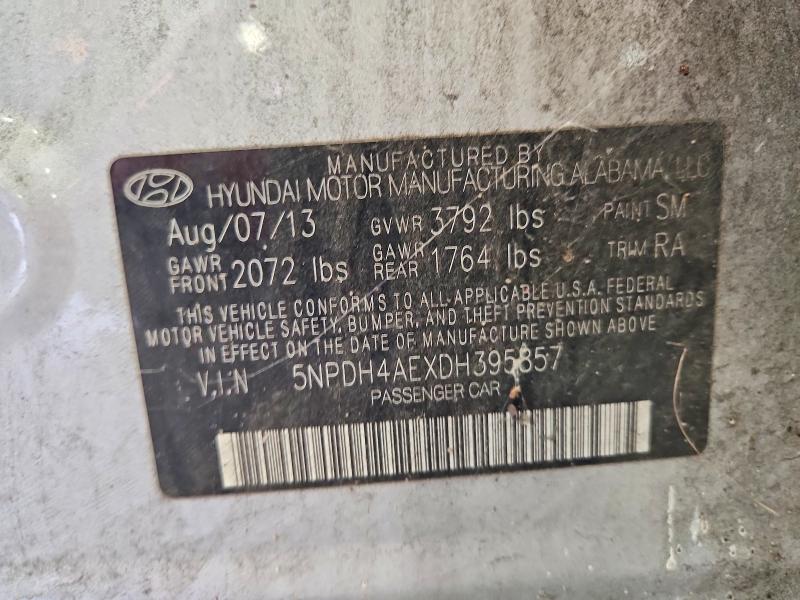 Aukcja sprzedaży 2013 Hyundai Elantra, vin: 5NPDH4AEXDH395857, numer aukcji: 61291766