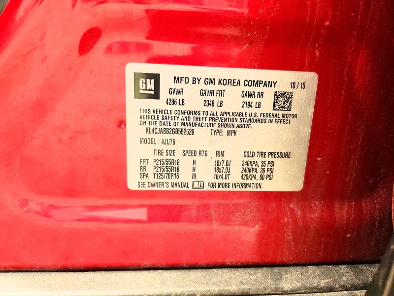 61202786 :رقم المزاد ، KL4CJASB2GB552526 vin ، 2016 Buick Encore مزاد بيع
