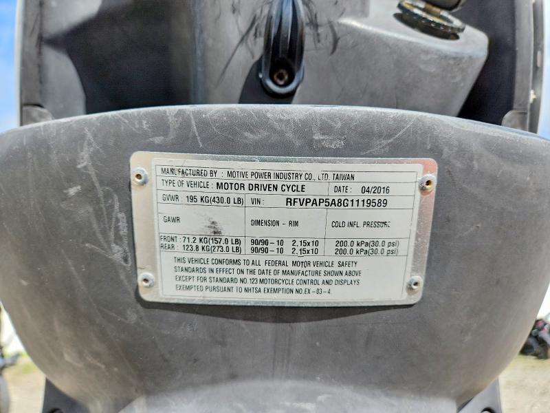 Aukcja sprzedaży 2016 Genuine Scooter Co. Buddy, vin: RFVPAP5A8G1119589, numer aukcji: 60939356
