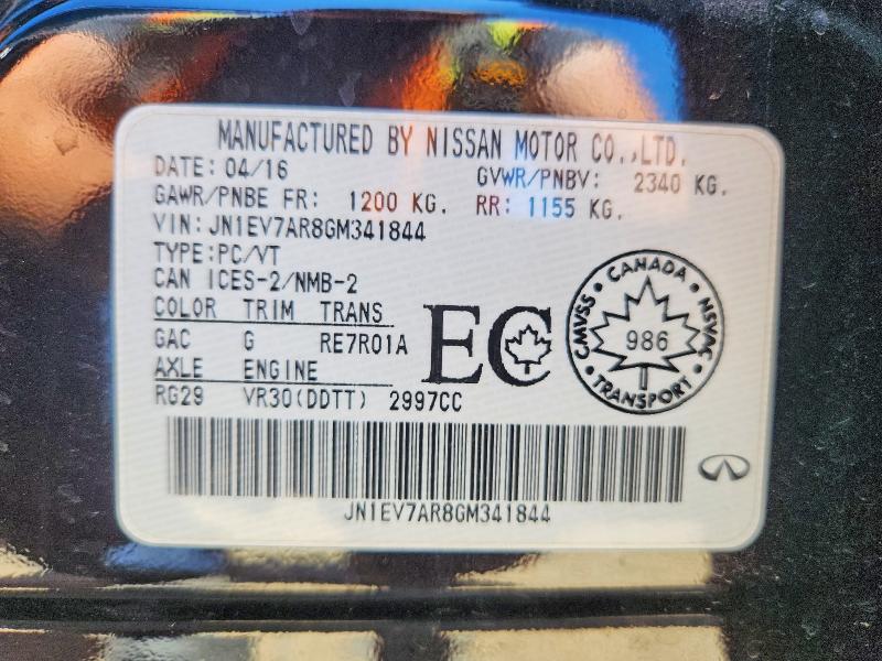Продажа на аукционе авто 2016 Infiniti Q50, vin: JN1EV7AR8GM341844, номер лота: 59661926