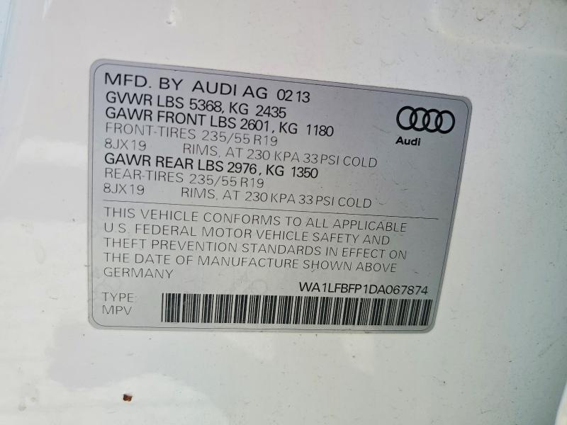 Aukcja sprzedaży 2013 Audi Q5, vin: WA1LFBFP1DA067874, numer aukcji: 62274096