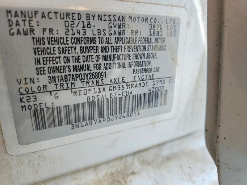 61293936 :رقم المزاد ، 3N1AB7AP0JY268091 vin ، 2018 Nissan Sentra مزاد بيع