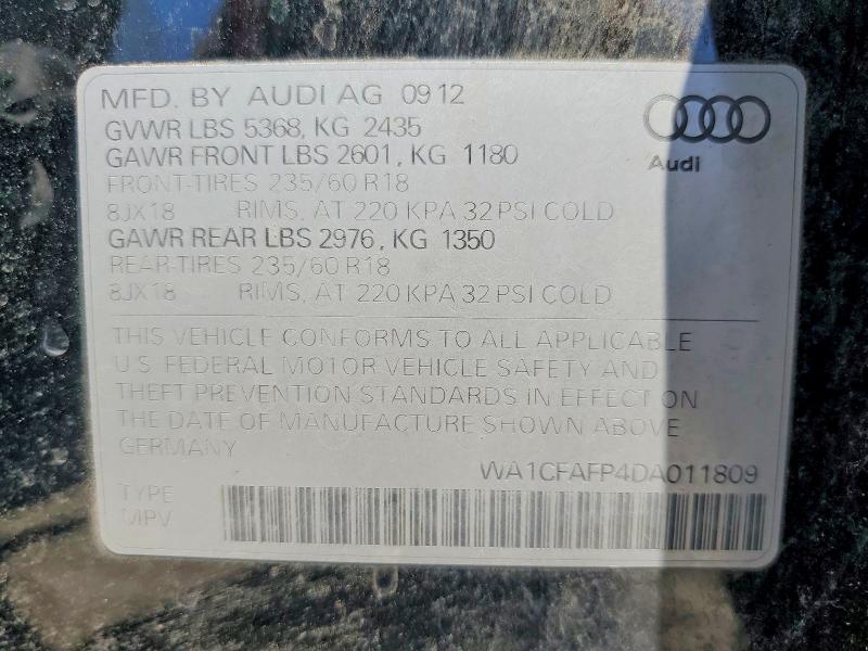 Aukcja sprzedaży 2013 Audi Q5, vin: WA1CFAFP4DA011809, numer aukcji: 63054966