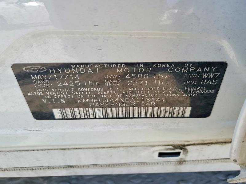 Продажа на аукционе авто 2014 Hyundai Sonata, vin: KMHEC4A4XEA118141, номер лота: 60419586