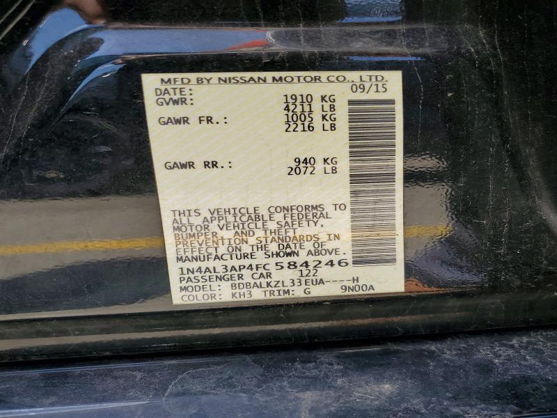 Aukcja sprzedaży 2015 Nissan Altima, vin: 1N4AL3AP4FC584246, numer aukcji: 85966565