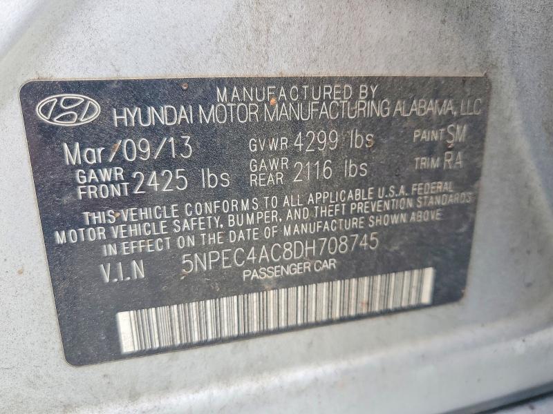Aukcja sprzedaży 2013 Hyundai Sonata, vin: 5NPEC4AC8DH708745, numer aukcji: 62111146