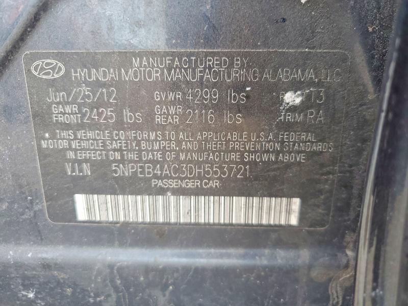 Продажа на аукционе авто 2013 Hyundai Sonata, vin: 5NPEB4AC3DH553721, номер лота: 61248466