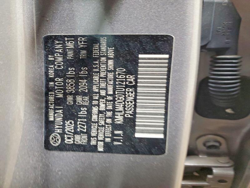 61440736 :رقم المزاد ، KMHLM4DG0TU121670 vin ، 2026 Hyundai Elantra مزاد بيع