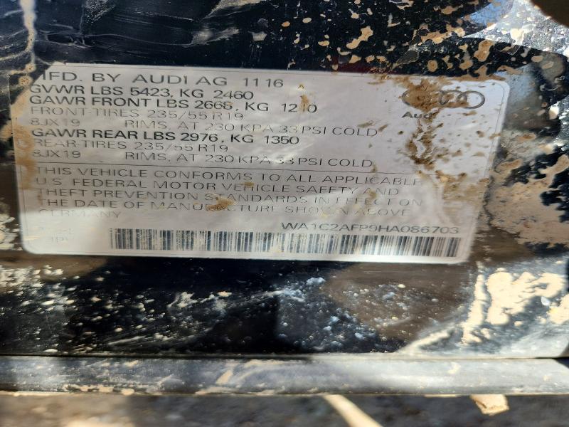 Продажа на аукционе авто 2017 Audi Q5, vin: WA1C2AFP9HA086703, номер лота: 59840446