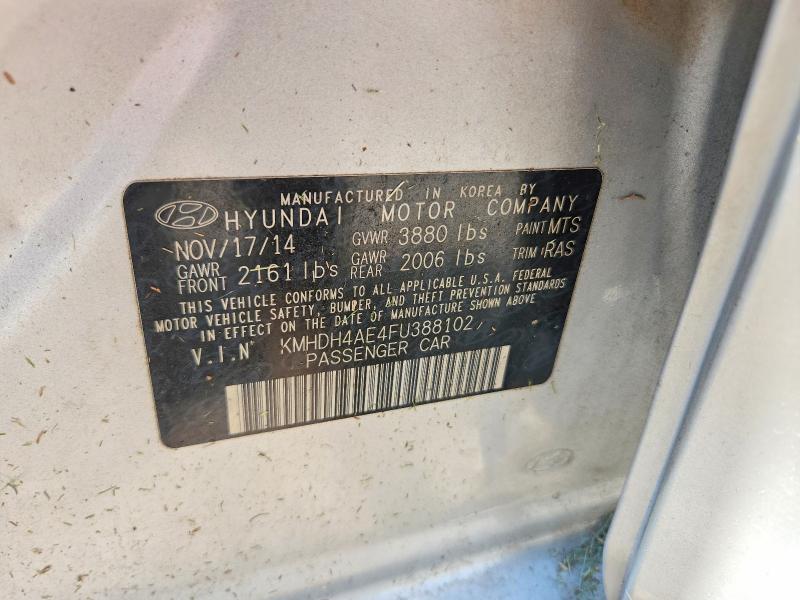 Aukcja sprzedaży 2015 Hyundai Elantra, vin: KMHDH4AE4FU388102, numer aukcji: 59676786