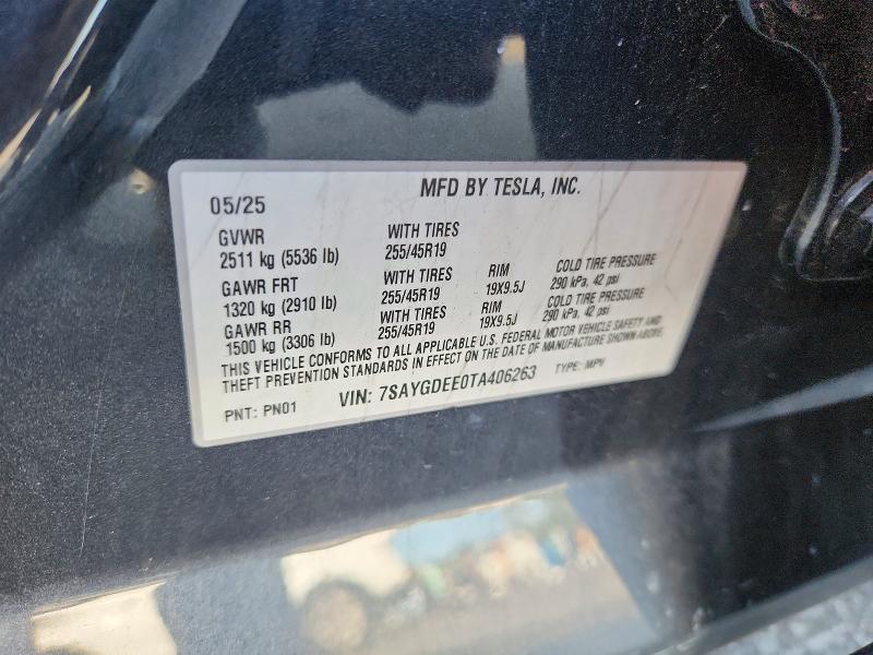 Aukcja sprzedaży 2026 Tesla Model Y, vin: 7SAYGDEE0TA406263, numer aukcji: 60218696