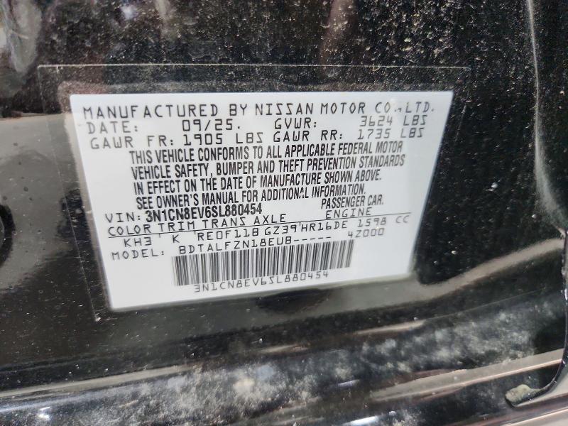 Aukcja sprzedaży 2025 Nissan Versa, vin: 3N1CN8EV6SL880454, numer aukcji: 61365146