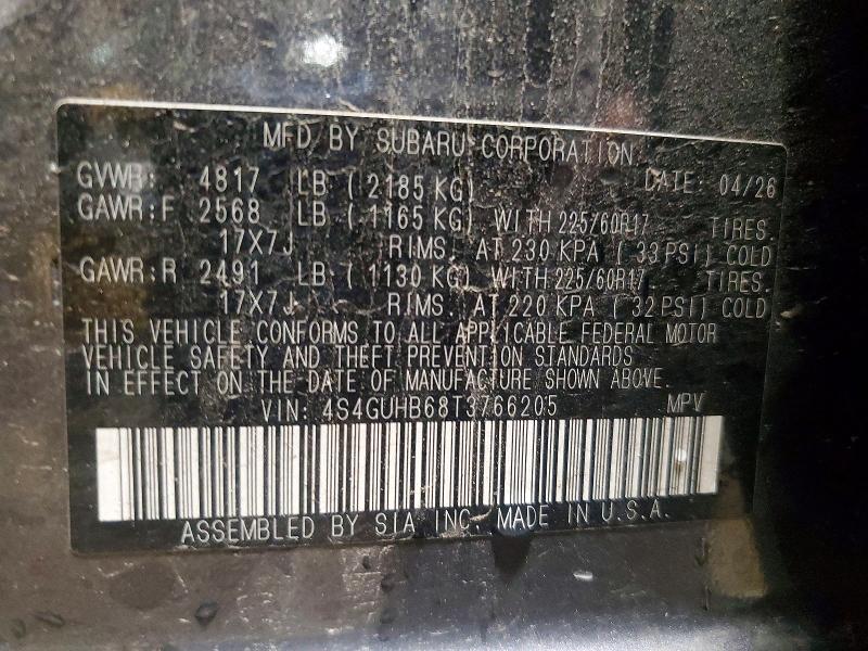 2026 Subaru Crosstrek მანქანა იყიდება აუქციონზე, vin: 4S4GUHB68T3766205, აუქციონის ნომერი: 60424366